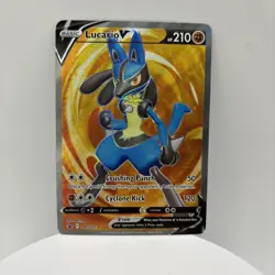 Lucario V FULL ART BLACK STAR PROMO card SWSH213 Pokemon TCG 2022 ULTRA RARE - Image 1