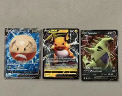 Pokemon Full Art Foil Raichu V Tyranitar V Electrode V Lot of 3 Cards - Image 1