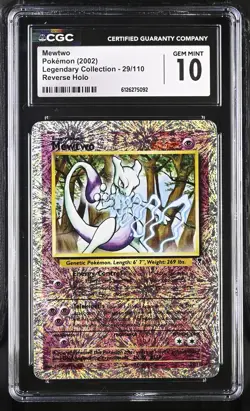 CGC 10 GEM MINT Mewtwo Legendary (Collection) 29/110 Reverse Holo Pokemon Card - Image 1