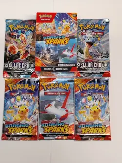 Pokemon Scarlet Violet Surging Sparks Booster Bundle & 5 Mixed Individual packs - Image 1