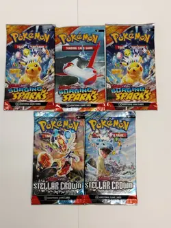 Pokemon Scarlet Violet Surging Sparks Booster Bundle & 5 Mixed Individual packs - Image 3