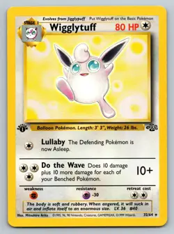 Wigglytuff 32/64 Jungle 1st Edition Rare Non-Holo Pokemon Card LP Vintage WOTC - Image 1