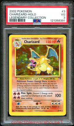 Pokemon Legendary Collection Charizard Holo 3 PSA 3 - Image 1