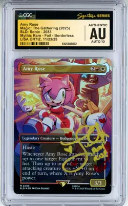 CGC Authentic Auto 10 Lisa Ortiz Amy Rose (Rainbow Foil) Secret Lair Drop Foil - Image 1