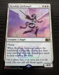 Resolute Archangel *FOIL* Pre-release - M15 2015 MTG magic the gathering - Image 1
