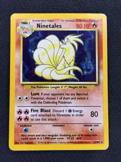 Pokemon TCG Ninetales 12/102 Base Set Holo Rare Card Played Condition - Image 1