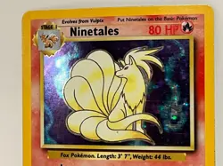 Vintage 1999 Pokemon TCG Base Set NINETALES HOLO Rare 12/102 English HP-Damaged - Image 2