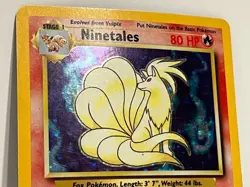 Vintage 1999 Pokemon TCG Base Set NINETALES HOLO Rare 12/102 English HP-Damaged - Image 3