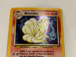 Vintage 1999 Pokemon TCG Base Set NINETALES HOLO Rare 12/102 English HP-Damaged - Image 4