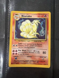GOOD CONDITION BASE SET NINETALES HOLO RARE 12/102 POKEMON TCG - Image 1