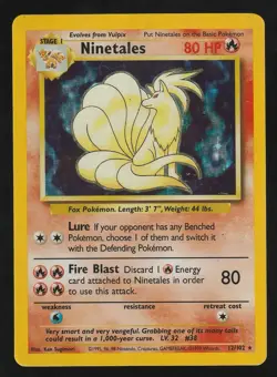Pokemon TCG Ninetales Base Set 12/102 Holo Unlimited Holo Rare MP - Image 1