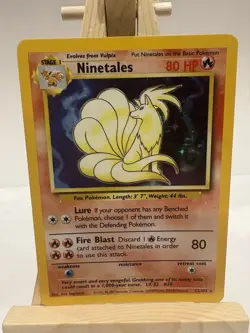 Pokemon TCG Ninetales Holo Rare Card Base Set 12/102 NM/LP - Image 1
