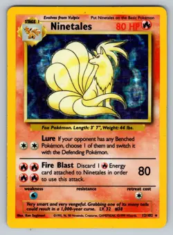 Pokemon TCG Ninetales Holo Rare Base Set 12/102 WOTC Vintage 1999 - Image 1