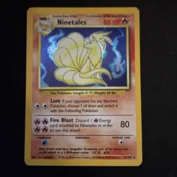 Pokemon TCG Ninetales Base Set 12/102 Holo Rare 1999-2000 Copyright 80 HP - Image 1