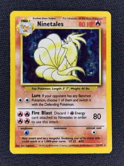 Pokemon TCG Ninetales Holo Rare Card Base Set 12/102 - Image 1
