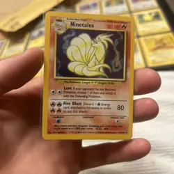 Ninetales 12/102 Holo Rare card from the original 1999 Pokemon TCG Base Set - Image 1