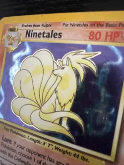 Pokemon TCG Ninetales Holo Rare Card Base Set 12/102, 1999 - Image 3