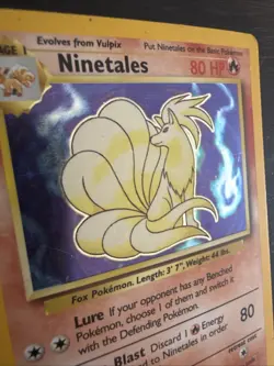 Pokemon TCG Ninetales Holo Rare Card Base Set 12/102, 1999 - Image 4