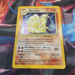 Pokemon TCG Ninetales Holo Rare Card Base Set 12/102, 1999 Edition - LP - Image 1