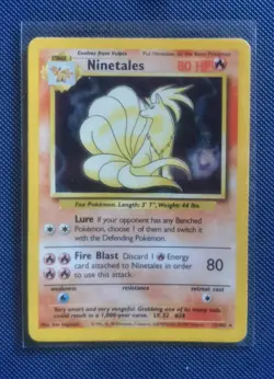 Pokemon TCG Ninetales Holo Rare Card Base Set 12/102 MP - Image 1