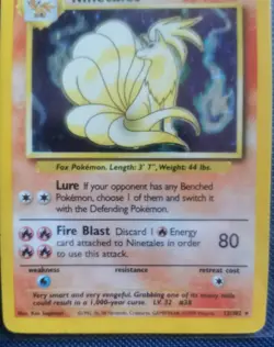 Pokemon TCG Ninetales Holo Rare Card Base Set 12/102 MP - Image 2