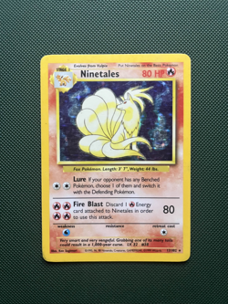 Pokemon TCG Ninetales 12/102 Base Set Holo Rare MP-HP Condition - Image 1