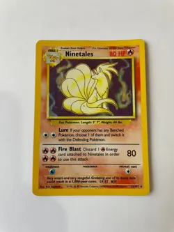 1999 Pokemon TCG Original Unlimited Base Set Ninetales Holo 12/102, GC/LP, Rare - Image 1