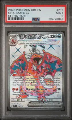 2023 POKEMON OBF EN-OBSIDIAN FLAMES ULTRA RARE #215 CHARIZARD EX PSA 9 - Image 1