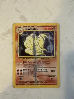Pokemon TCG Ninetales Base Set 12/102 Holo Unlimited Holo Rare DMG - Image 1