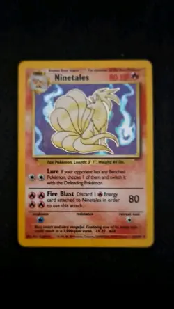 Pokemon TCG Ninetales Holo Rare Card Base Set 12/102 LP - Image 1