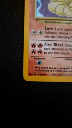 Pokemon TCG Ninetales Holo Rare Card Base Set 12/102 LP - Image 5