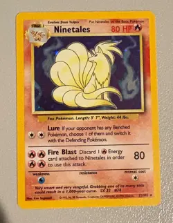 Ninetales 12/102 Holo Rare Base Set TCG 1999 Pokemon Card - Image 1