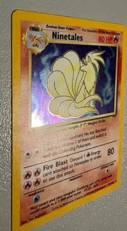Ninetales 12/102 Holo Rare Base Set TCG 1999 Pokemon Card - Image 2
