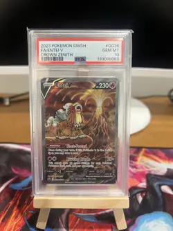2023 Pokemon Crown Zenith Entei V Full Art #GG36 GEM MT PSA 10 Galarian Gallery - Image 1