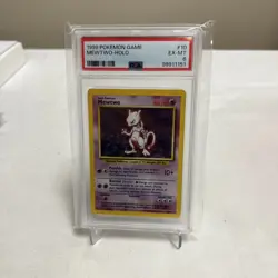 1999 Pokemon TCG Game Mewtwo HOLO Base Set 10/102 PSA 6 - Image 1
