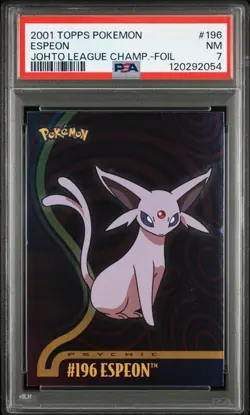 PSA 7 2001 TOPPS POKEMON JOHTO LEAGUE CHAMPIONS #196 ESPEON POP 5 - Image 1