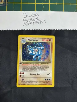 Pokemon Base Set Machamp Holo Rare 1st Edition NM-Mint - Image 1