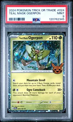 2024 POKEMON TRICK OR TRADE #024 TEAL MASK OGERPON PSA 9 - Image 1