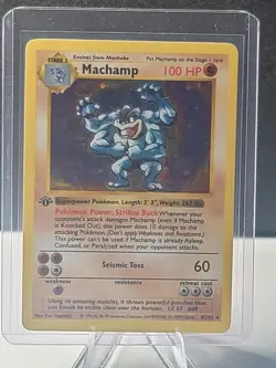 Pokemon TCG Machamp Holo Shadowless Rare 1st Edition Base Set 8/102 WOTC LP - Image 1