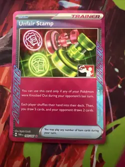 Unfair Stamp 165/167 - Prize Pack Series 6 Pokemon TCG Play Stamped Ace Spec - Image 1