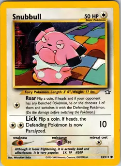 Snubbull 074/111 Neo Genesis Pokemon TCG LP - Image 1