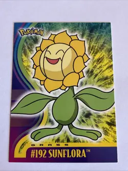 Sunflora Topps Pokemon TV Animation Edition Johto League Champions #192 2001 NM - Image 1