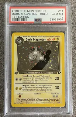 Pokemon Dark Magneton Team Rocket 1st Edition Holo Rare #11 PSA 10 Gem Mint - Image 1