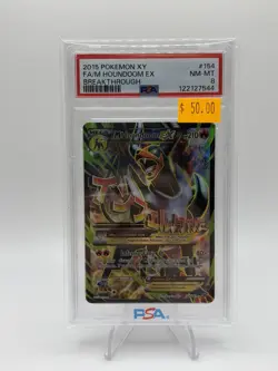 2015 Pokemon XY Mega Houndoom Ex PSA 8 154/162 - Image 1