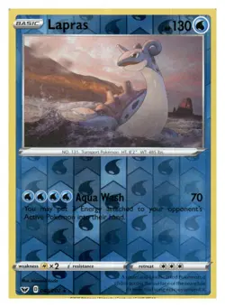 Lapras 048/202 Rare Sword & Shield Pokemon Reverse Holo Near Mint - Image 1