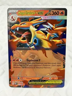 Pokemon TCG Mega Charizard Y ex 030 Me: Mega Evolution Promo Holo - Image 1