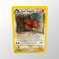 90’s Pokemon Dark Dugtrio Team Rocket Holo 50 HP Wizards of the Coast 6/82 - Image 1