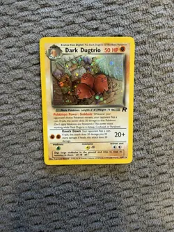 90’s Pokemon Dark Dugtrio Team Rocket Holo 50 HP Wizards of the Coast 6/82 - Image 3