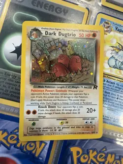90’s Pokemon Dark Dugtrio Team Rocket Holo 50 HP Wizards of the Coast 6/82 - Image 4