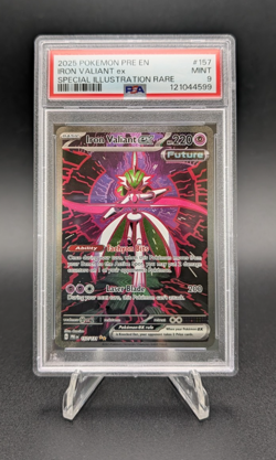 Iron Valiant ex 2025 Pokemon PRE EN Special Illustration Rare #157 PSA 9 - Image 1